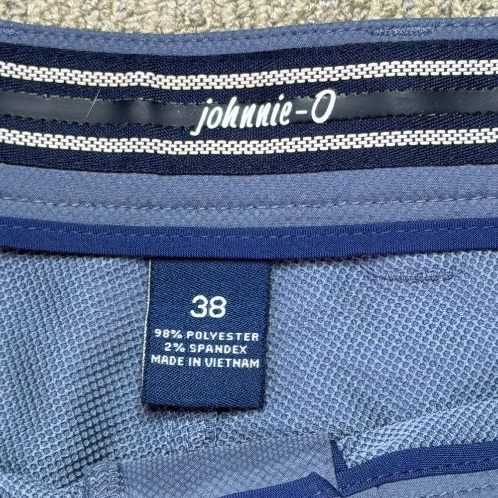Johnnie-O Mens Blue Performance Stretch Golf Flat Front Shorts Size 38 NWOT